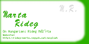 marta rideg business card